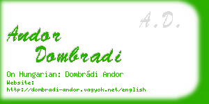 andor dombradi business card